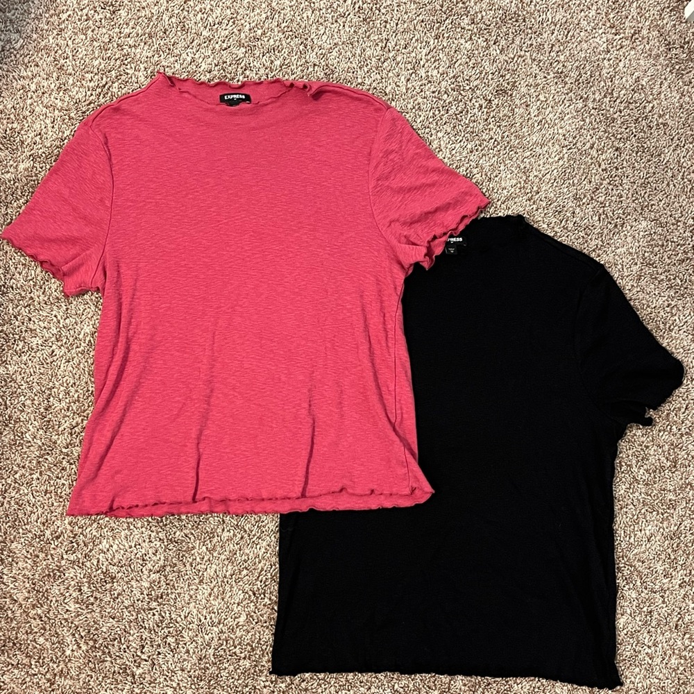 Cute pink and black express t-shirts. Very comfortable and great for summer.